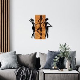 Wallity Afrikan Escultura de Pared Negro y Nogal